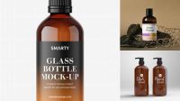 7274+ Amber Glass E-Liquid Bottle PSD Mockup Fully Customizable Photoshop Freebie