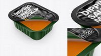 7274+ Spicy Buffalo Dipping Sauce PSD Mockup High-Angle Shot Elegant and Stylish Mockup