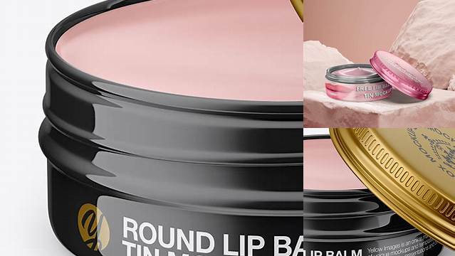 7275+ Opened Glossy Lip Balm Tin PSD Mockup Front View High-Angle Shot Download Free