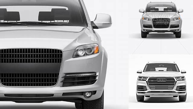 7276+ Audi Q7 PSD Mockup Front View Fully Customizable Mockup PSD Free