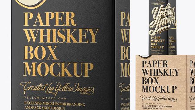 7282+ Paper Whisky Box PSD Mockup Halfside View Creative and Modern PSD Freebie