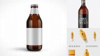 7285+ 1L Amber Glass Beverage Bottle PSD Mockup Layered PSD File Free Download