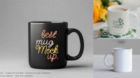 7285+ Textured Mug PSD Mockup Front View Versatile and Elegant PSD File