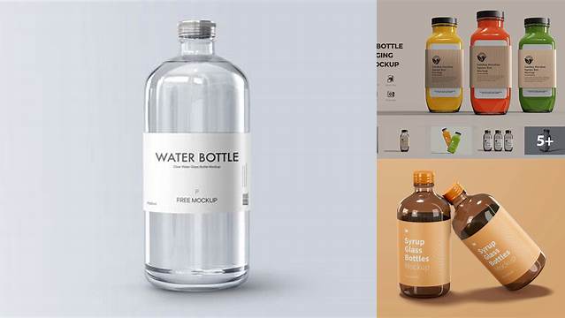 7288+ 100ml Clear Glass Bottle PSD Mockup Elegant and Versatile PSD Resource