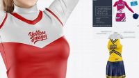 7293+ Cheerleader Top PSD Mockup Side View PSD for Creative Projects