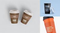 7297+ Reusable Coffee Cup PSD Mockup Front View High-Angle Shot High-Quality Digital Mockup Resource