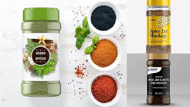 7298+ Spice Mix Jar PSD Mockup Versatile and Modern PSD Mockup