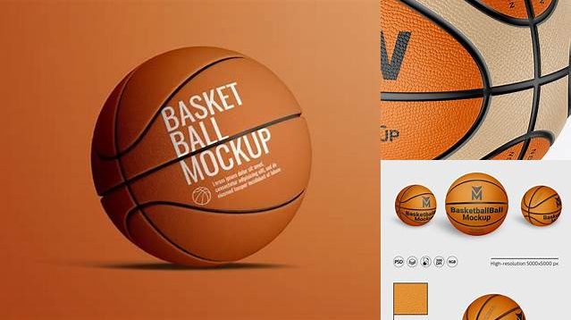 730+ Basketball Ball PSD Mockup Half Side View Exclusive and Stylish Design PSD