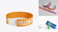 730+ Paper Wristband PSD Mockup Front View High Angle Shot High-Quality Editable PSD