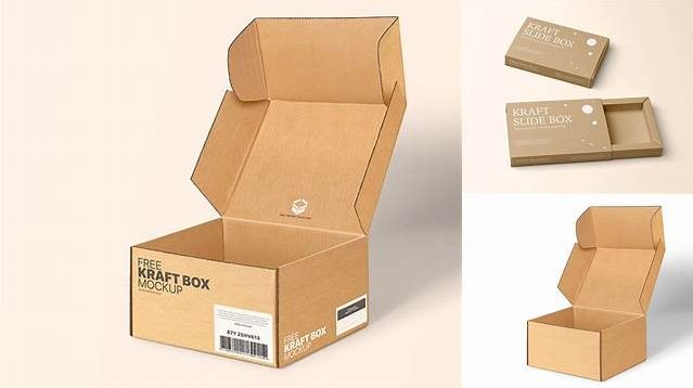 7301+ Textured Kraft Box PSD Mockup Front View High-End Layered Mockup Free