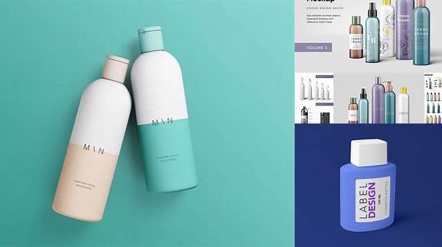 7305+ Clear Plastic Cosmetic Bottle with Transparent Cap PSD Mockup Modern Free PSD Template