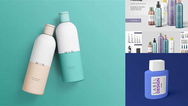 7305+ Clear Plastic Cosmetic Bottle with Transparent Cap PSD Mockup Modern Free PSD Template