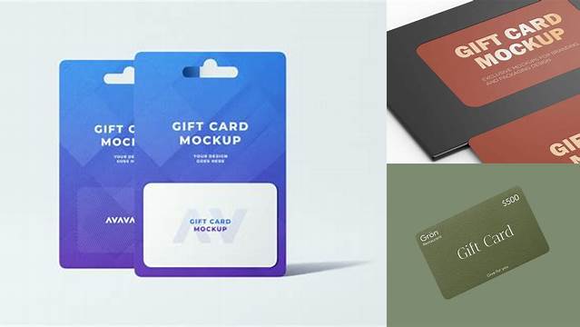 7306+ Gift Card Mockup Customizable PSD