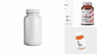 7310+ Matte Pills Bottle PSD Mockup High-Angle Shot Elegant Free Graphic Resource