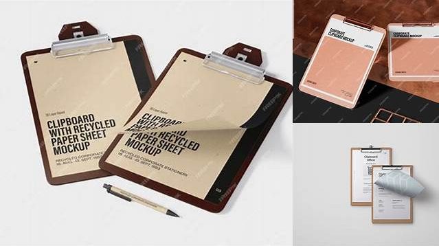 7312+ Carton Clipboard with Pen PSD Mockup Premium Mockup Freebie