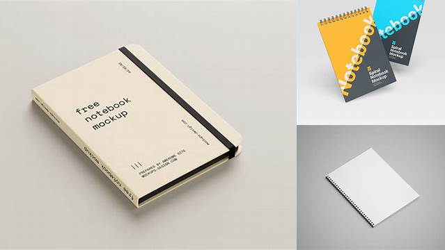 7312+ Notebook PSD Mockup Half Side View High Angle Shot Editable Photoshop File