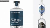 7314+ Dry Gin Bottle with Wooden Cap PSD Mockup Editable and Customizable PSD