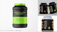 7317+ 300ml Matte Protein Jar PSD Mockup Advanced Editable PSD