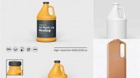 7318+ 2L Frosted Plastic Juice Jug PSD Mockup Side View Smart Design Template Free