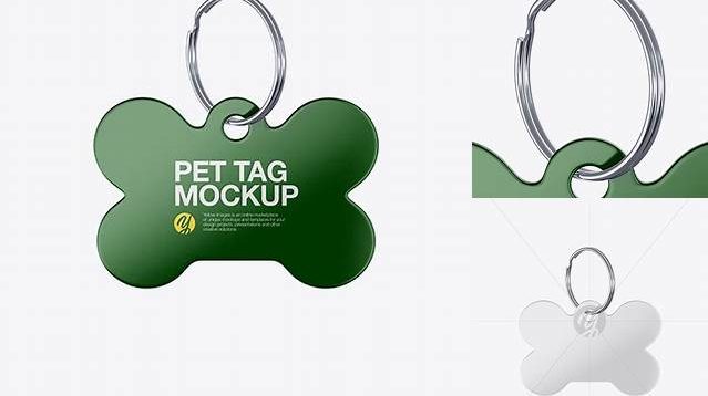 7319+ Glossy Pet Tag PSD Mockup Front View Exclusive Free Creative Resource