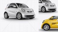 732+ Smart Fortwo PSD Mockup Halfside View Free Premium Photoshop Template Download