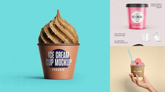 7323+ Metallic Ice Cream Cup PSD Mockup Custom Graphic Resource Free Download