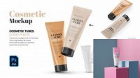 7324+ Glossy Cream Tube PSD Mockup Editable and Customizable PSD