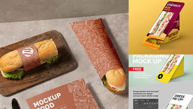 7326+ Sandwich Wrap Mockup Free Graphic Design Resource