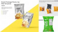 7327+ Matte Snack Package PSD Mockup Back View High-End Photoshop Mockup