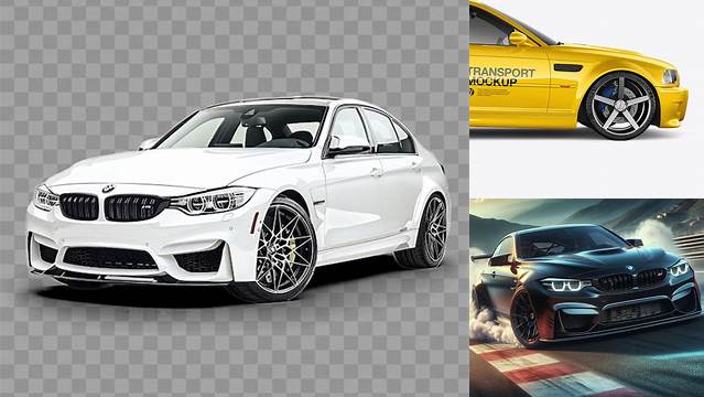 7328+ BMW M3 PSD Mockup Back View Free Mockup PSD Template