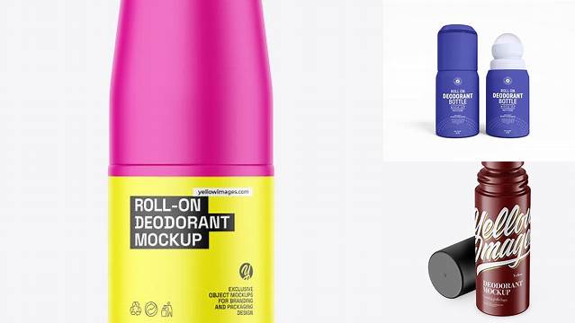 7328+ Matte Roll-On Deodorant PSD Mockup Front View Exclusive and Stylish Design PSD