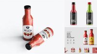 7329+ Salsa Sauce Bottle PSD Mockup Customizable Layered Design PSD