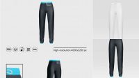 733+ Women's Cuffed Sweatpants PSD Mockup Front View Smart Object-Based PSD Template Free