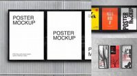 7330+ 3 Posters Mockup Best for Showcase