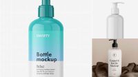 7334+ Glossy Plastic Bottle with Pump PSD Mockup Elegant and Versatile PSD Resource