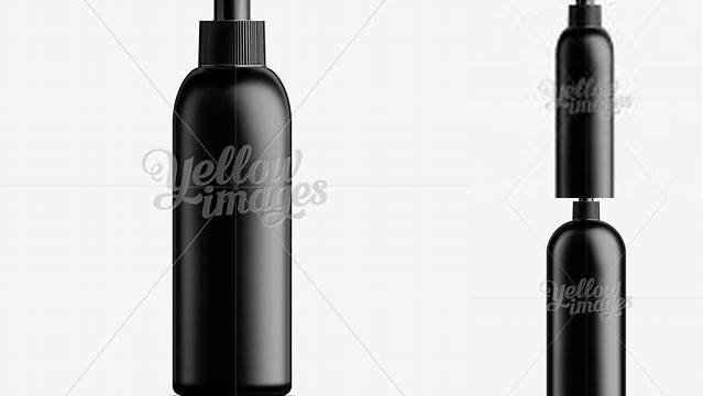 7336+ Black Plastic Cosmetic Bottle with Batcher 150 ml Premium Free Graphic Resource