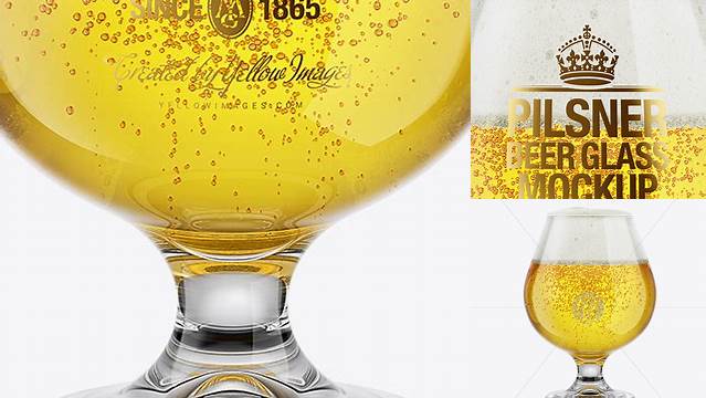 734+ Snifter Glass With Pilsner Beer PSD Mockup Exclusive Layered PSD Mockup