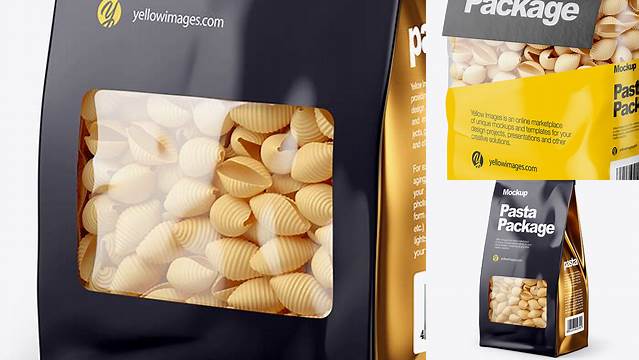 7342+ Paper Bag with Conchiglie Pasta PSD Mockup Half Side View Download Free Premium Design PSD