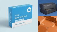 7344+ Box with Label PSD Mockup Half Side View Exclusive Free Creative Resource