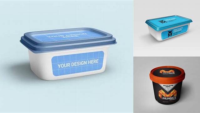 7350+ Plastic Container PSD Mockup Front View Free Graphic Design Mockup File