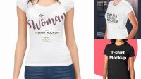 7351+ Women’s Slim-Fit T-Shirt PSD Mockup Back View Advanced Free Graphic Template