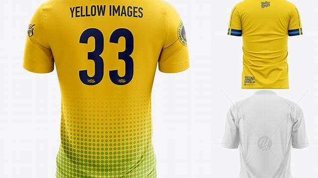 7353+ Soccer Jersey PSD Mockup Back View High-End PSD Download