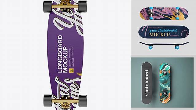 7358+ Longboard PSD Mockup Back View Download Free Premium Design PSD