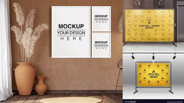 7359+ Press-Wall PSD Mockup Exclusive Free Creative Mockup File