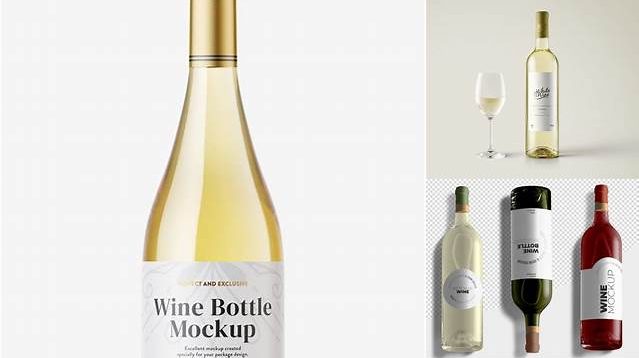 7363+ White Wine Bottle with Corkscrew and Card PSD Mockup Free Photoshop Mockup Design