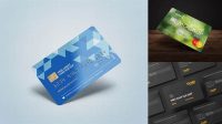 7364+ Credit Card PSD Mockup High-Angle Shot Editable Photoshop Free Mockup