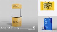 7366+ Glossy Spring Pop-up Stand PSD Mockup Front View Download Premium Free PSD