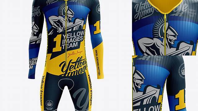 7374+ Men’s Cycling Speedsuit LS PSD Mockup Front View Download Free