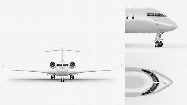 7378+ Bombardier Global 5000 Top View Elegant and Stylish Free PSD