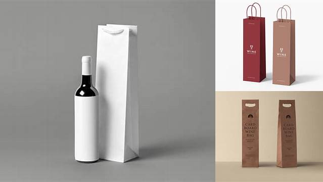 7379+ Wine Paper Bag Mockup Digital Download